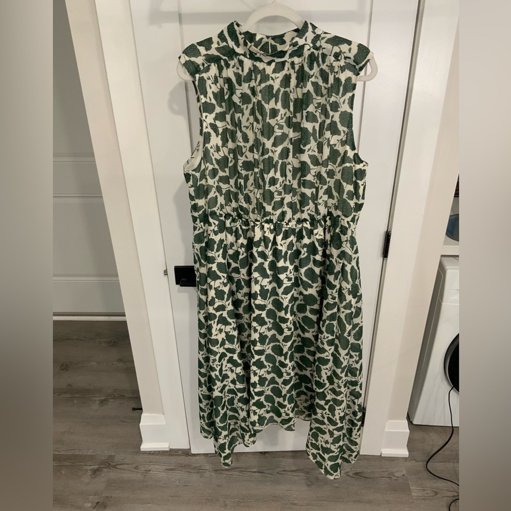 Green Floral Sleeveless Dress
